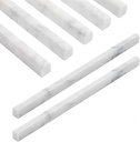 Diflart 10-Pack Carrara White Marble Pencil Trim, 1/2×12 Inch, Honed, Marble Pencil Liner Molding Bullnose Tile Bathroom Kitchen Shower Livingroom