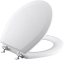 Kohler Triko round-front toilet seat with Polished Chrome hinges