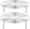 VOSAREA 2pcs Stainless Steel Steamer Rack for Cooking and Food Steaming Stand for Vegetables Fish and More for Home and Camping Use