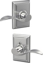 SCHLAGE Lock Company Addison Trim with SCHLAGE Hall and Closet Lever, Bright Chrome (F10 ACC 625 ADD)