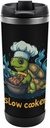 Slow Cooker Turtle Chef Ice Coffee Cup with Lid Stainless Steel Tumbler Insulated Travel Mug Funny Car Cup 380ml