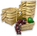 12 Pack Bulk Basket Small 5.75" Honey Swing Handle Bamboo Basket Multipurpose Gift Basket Food Bread Fruit Storage Decorative Basket - Bulk Basket Supply Set of 12