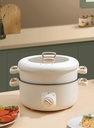 JYYBN Electric Hot Pot Mini Portable Electric Pan Non-Stick Multi-Cooker with Lid Temperature Adjustments for Travel/Dormitory
