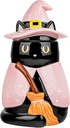 10 Strawberry Street Pink Witch Cat Cookie Jar