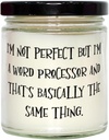 Cool Word Processor Gifts, I'm not Perfect but I'm a Word, Inappropriate Birthday Scent Candle for Coworkers, from Boss, Gift Ideas for Word Processors, Word Processor Gift Guide, Best Gifts for Word