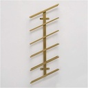 Organize Kitchen Wall Mounted 6/8 Bottles Metal Iron Vintage Wine Bottle Holder Wall Decoration Wine Shelf for Bar/Kitchen/Cabinet/Commercial Cellars Clubs (Gold 8 Bottle) (Gold 6 Bottle)