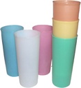 Tupperware Set of 6 Vintage Pastel Tall Iced Tea 16 Ounce Stacking Tumblers