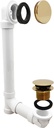 Westbrass 493244H-01 14" Sch. 40 PVC Bath Waste & Overflow Assembly with Illusionary Faceplate and Tip-Toe Drain Plug, Polished Brass