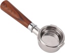 58mm Bottomless Portafilter 3 Ears Stainless Steel Coffee Portafilter with Solid Wood Handle Heavy Duty Espresso Portafilter for Barsetto Coffee Machine 9.1x2.3in ( Red Sour