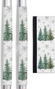 Christmas Refrigerator Door Handle Cover Green Pine Tree Dishwasher Microwave Oven Fridge Stove Handles Gray Snowflake Fridge Protector Kitchen Appliance Decor Set of 2