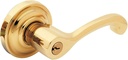 Baldwin 5245.003.RENT Classic Lever Keyed Entry Set, Lifetime Polished Brass