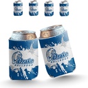 VictoryStore Drake University Can Coolers – Set of 6 – Splatter Design 1 – Fits 12-16 oz Cans & Bottles – Made in USA