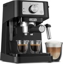 De'Longhi Stilosa Manual Espresso Machine, Compact Coffee Maker, 15 Bar Pump Pressure, Manual Milk Frother Steam Wand for Authentic Single & Double Espresso, Lattes & Cappuccinos, Tamper Included