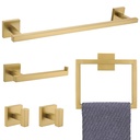 YACVCL Towel Bar Set, 5-Piece Brushed Gold Bathroom Hardware Set, Gold Bathroom Accessories Set, SUS304 Stainless Steel 23.6 Inch Towel Holder Towel Racks Set Wall Mounted