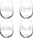 MIP Set of 4 Wine Glass Gift Cabin Collection (17 oz Stemless)