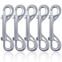 Double Ended Bolt Snaps Hook Trigger Clips Chain Metal Clips Sliver 4.7 Inch 5pcs