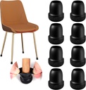 24 Pcs Small Chair Leg Floor Protectors, Chair Leg Protectors for Hardwood Floors, Silicone Chair Leg Caps Covers, Round Felt Furniture Pad Protect Floor from Scratches & Noise(Black, Fit 0.55"-0.75")