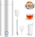 Travel Electric Kettle, Portable Mini Kettle Small Hot Water Boiler 304 Stainless Steel Fast Boiling Water with Auto Shut-Off and Boil Dry Protection (white)