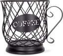NAT & Jules Coffee Matte Black 7 inch Iron Metal K Cup Coffee Pod Holder Organizer Basket