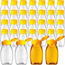 32 Pieces 5 oz Clear Plastic Honey Bottles Squeeze Honey Containers Jars Empty Refillable Honey Holder with Leak Proof Flip Lid for Storing and Dispensing Food Syrup Sauce