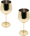 2 Pcs Gold Wine Goblets 18oz Stainless Steel Wine Glass Unbreakable Wine Glasses