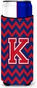 Letter K Chevron Yale Blue and Crimson Ultra Beverage Insulators for slim cans