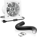6 Inch Kitchen Ventilation Fan Kit - 6" Exhaust Fan + 6“ 8FT Dryer Vent Hose for Home Office Inductrial HVAC System Ventilation Use
