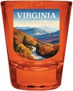 R and R Imports Virginia Design A Souvenir Full Color 2oz Shot Glass Orange 2-Pack