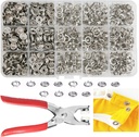 GTAAOY 800PCS Metal Snaps Buttons with Fastener Pliers Press Tool Kit Perfect for DIY Crafts Clothes Hats and Sewing, Snap Button Fasteners Kit for Clothing Sewing(200 Sets,9.5mm)