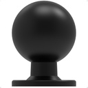 trust4care 4-Pack 1-1/3" Matt Black Kitchen Cabinet Knobs with Wide Base Backplate, Modern Ball Drawer Bi-fold Closet Door Pull Global Knobs, Sideboard Wardrobe Dresser Handles