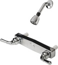 Laguna Brass 3320CP/4010CP Mobile Home Non-Metallic Two Handle 8" Shower Faucet Valve with Matching Shower Head/Arm/Flange Chrome Finish