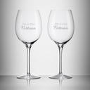 Waterford Personalized Elegance Pinot Grigio Wine Glasses, Set of 2 Custom Engraved 17.2oz Crystal White Wine Glasses for Viognier, Chablis, Albarino, Gifts for Wine Lovers