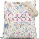 Floral Gigi Tote Bag, Mother's Day Birthday Gifts for Gigi Grandma from Grandkids Grandsons Granddaughters Canvas Tote Bags for Women, Best Grandma Gifts, Reusable Grocery Shopping Bag