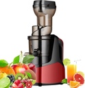 Slow Juicer Machine,Full-Automatic Large-Diameter Juice Separation Juicer, 1000ml Cold Press Juicer for Whole Fruit with Reverse Function-Perfect for Home Kitchen,Red
