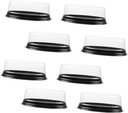 DECHOUS 10pcs Disposable Plastic Cake Boxes Portable Oval Cake Packing Containers Black Transparent for Party Favors Gifts Wedding Birthdays Showers