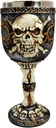 Ebros Skeleton Cross Bones Cracked Skulls Ossuary Graveyard Wine Goblet Chalice Figurine 6 Ounces