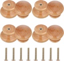 8 Pcs Wooden Drawer Pulls, Natural Wood Dresser Knobs Wooden Cabinet Knobs Round Drawer pulls Mushroom Wood Knob for Furniture Cupboard Dresser Closet Door (Diameter: 1.34", Height: 1")