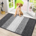 Smiry Dog Door Mat for Muddy Paws, Absorbs Moisture and Dirt, Low-Profile Entryway Mat with Non-Slip Backing, Entry Indoor Outdoor Doormat for Inside Floor (30x20 Inches, Grey)