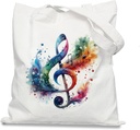 Colorful Music Note Canvas Tote Bag, Ideal for Music Enthusiasts, Vibrant Melody Tote for Shopping, Concert, Daily Use ，Perfect Gift for Music - Lovers