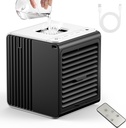 Portable Mini Air Conditioner,BIESQYA 3-in-1 Personal Small Ac Unit Cooler, 3 Speed USB Powered Desk Fan Swamp Evaporative Windowless Humidifier for Room Office Camping Car