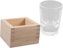 LIFKOME Japanese Wooden Sake Cup Set Square Sake Mugs with Wooden Box 100% Natural Wood for Home and Restaurant