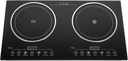 Bacocoo Portable 2400W Double Induction Cooktop,Power Sharing Induction Burner Countertop 140-518°F and 10 Temp Power Settings with Digital Control and Time,LED Display,Black For Home Kitchen, Dorm.