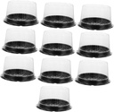 Cabilock 10Pcs Clear Cake Box with Lid Round Birthday Cake Carrier for Safe Storage for Bakeries and Home Use Transparent Cake Holders for Special Occasions