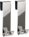 Chrome Shower Door Hooks, 2 Pack, Towel Hook for Frameless Glass Door 3/8"(10mm) - 3" Hook