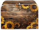 Sunflower Toaster Cover 2 Slice, Wood Print Bread Maker Cover Toaster Protector, Washable Dustproof Kitchen Appliance Accessories, Women Gift, Brown