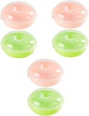 STOBAZA 6pcs Portable Bread Storage Container Set Microwave-safe Round Food Storage Box for Freshness Includes Green Pink for Kitchen Bakery and Go Breakfast