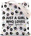 ENSIANTH Anime Inspired Tote Bag kawaii -Sprite Gift Cartoon Character -Black Soots - Dust Sprites Anime Lover Gift (Soot bag)