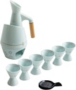 Sake Set, Saki Cups，Crafts CupCeramic Sake Set，Japanese Sake Set, Set Ceramic Sake Cup Set9 Piece, Tasteless Not Fade, Easy to Use, Easy to Clean Suitable for Cultural Lover, Traditional Craft,Without