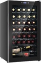 Bonnlo 34 Bottle Wine Cooler Refrigerator, Freestanding Compressor Wine Chiller, Beverage Wine Fridge with Digital Temperature Control & Double-layer Glass Door for Red White Wine, Champagne, Beer