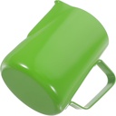 Operitacx Stainless Steel Milk Frothing Pitcher with Comfortable Handle Lightweight Coffee Frother Cup for Home Coffee Shops Milk Tea Restaurants Sturdy Non-stick Latte Art Jug in Green